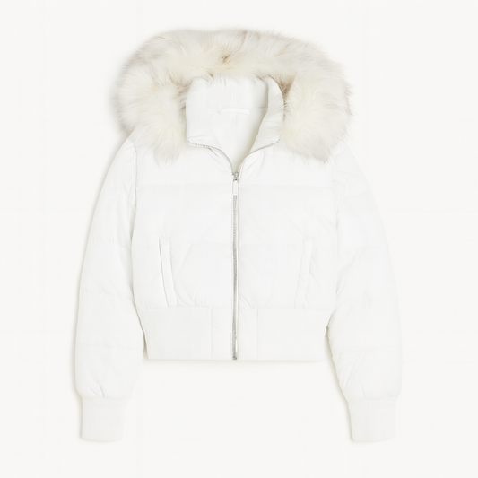 Kurtka Puchowa Mivie™ “Frost Whisper” - White & Rosé Edition
